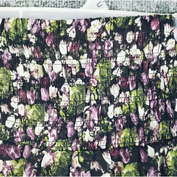 Harem Pants Size S Flattering Smock Waist Purple Earthy Floral Sweet Delicate - Picture 4 of 12